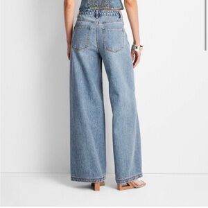 Women's High-Rise Distressed Wide Leg
Jeans - Future Collective™ size 8